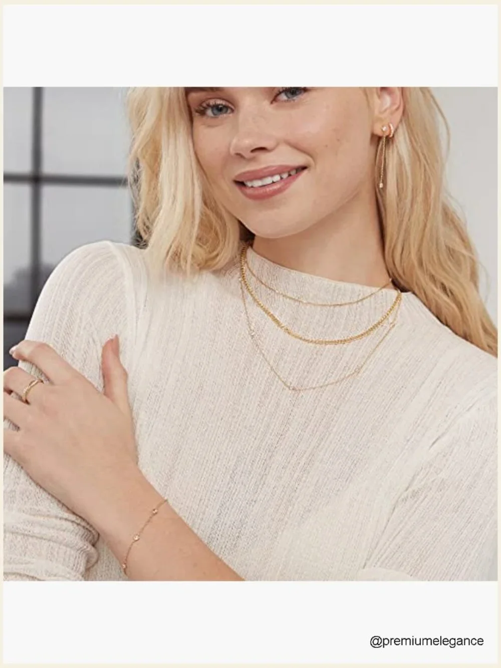 Stackable Gold Bead Bracelet - Adjustable Dainty Chain Lobster Claw